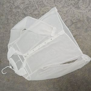 Francesca's Sheer White Button Down